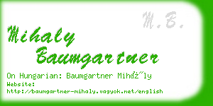 mihaly baumgartner business card